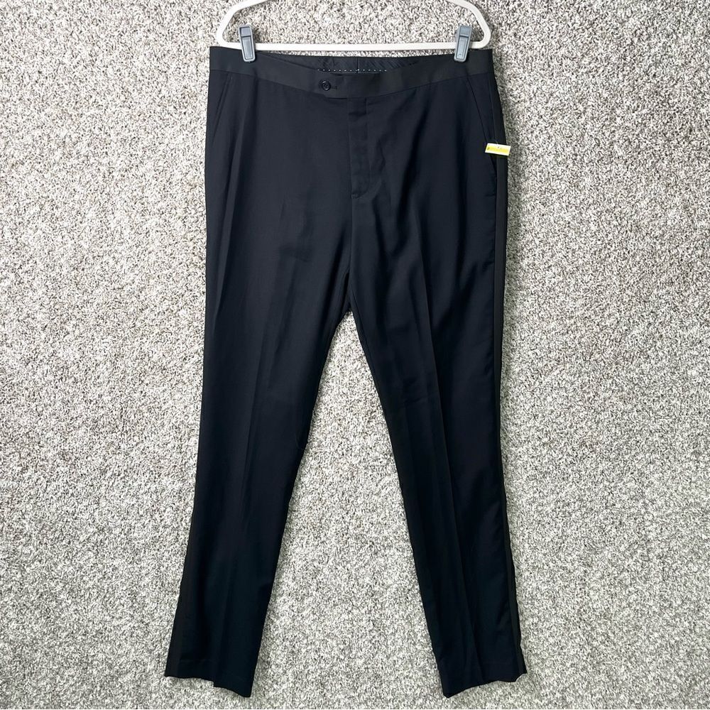 ZNT18 Pants Men’s 37x34 Black Tuxedo Side Stripe‎ Dress Pants NWT